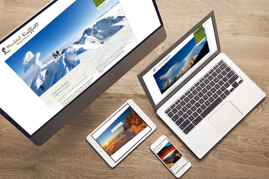 Responsive Website mit individuellem Template für den Fotografen und Bergführer Herbert Raffalt mit Contao